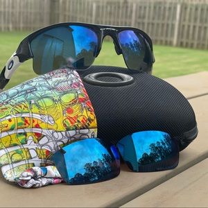 Used Oakley Flak Sunglasses with Cases
